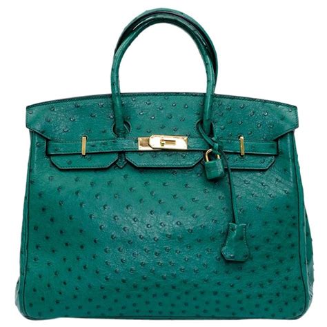 hermes birkin 35 bag in vertigo green ostrich leather|Hermes Birkin unboxing.